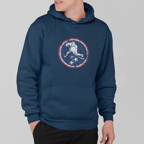 DISTRESSED USA BADGE HOODIE